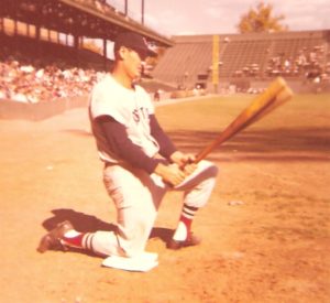 Ted Williams in Batting circle before last game at Griffith Stadium in 1958