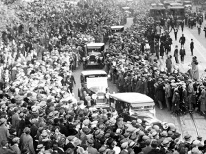 Senators' victory parade October 1, 1924, after winning AL pennant.
